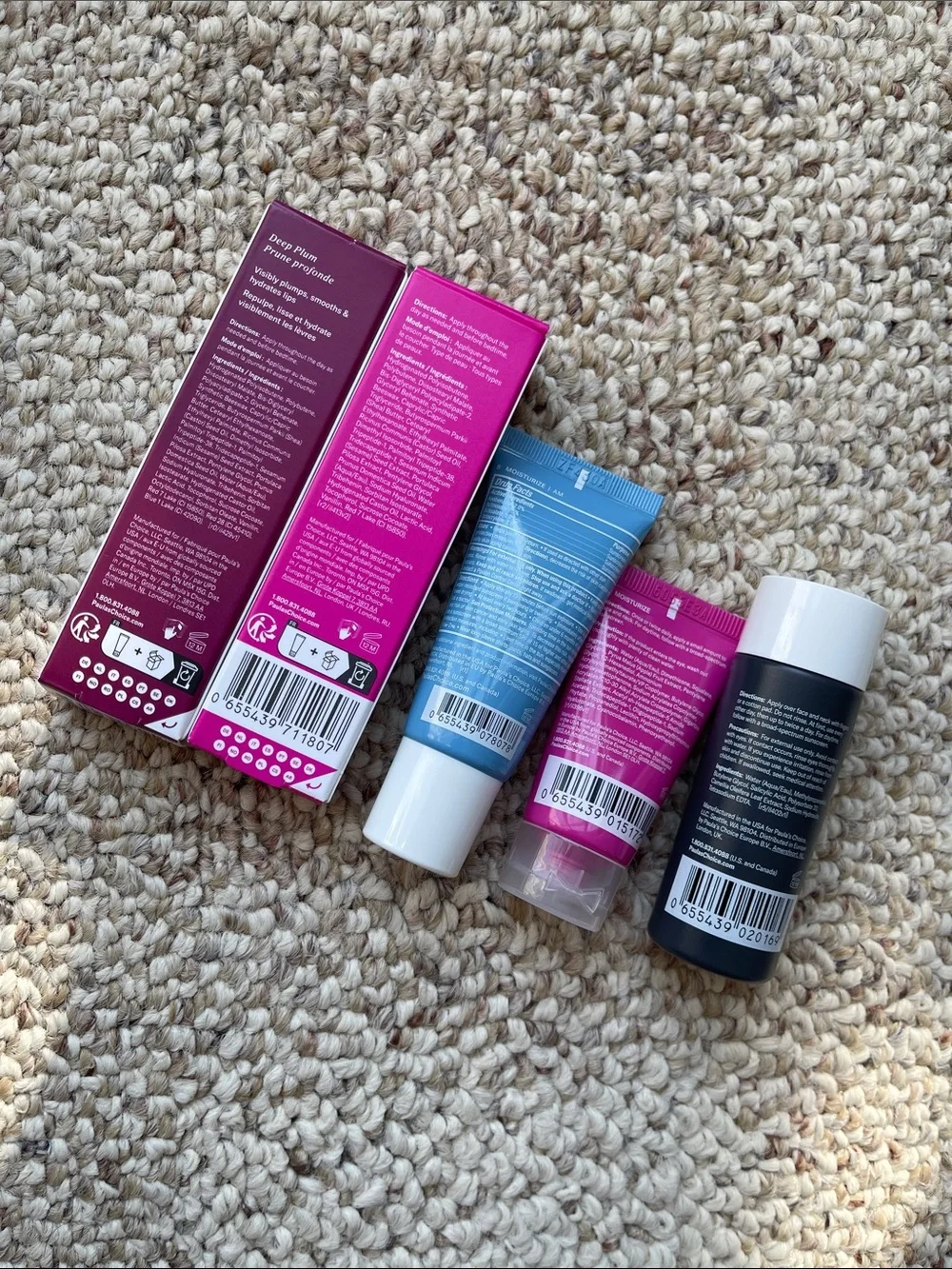 Paula's Choice Skincare Set with Bright Pink and Blue Tubes